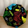 Gamer Culture Icon Portable Automatic Umbrella Retractable Design with 8-Rib Durability Durable Plastic & Iron Durable Everyday Carry Umbrella