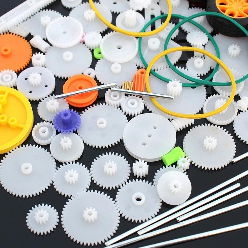 82-piece gear set teaching tool car accessory motor various gear car axle belt pulley shaft sleeve