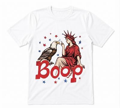Funny Statue Of Liberty Eagle Boop Liberty And Eagle White T-shirt