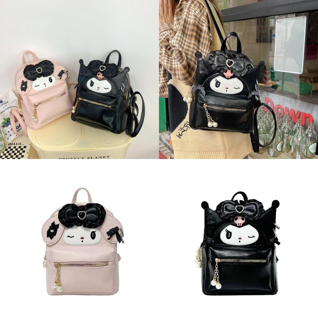Zaino Cartoon in Ecopelle PU Sanrio Kuromi E My Melody Con Grande Capacità Per Scuola E Uso Quotidiano