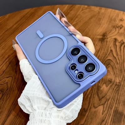 Suitable for Samsung S25 Ultra Matte Skin Sensitive Magnetic Suction Phone Case S24FE with Lens Film S23Plus Protective Case