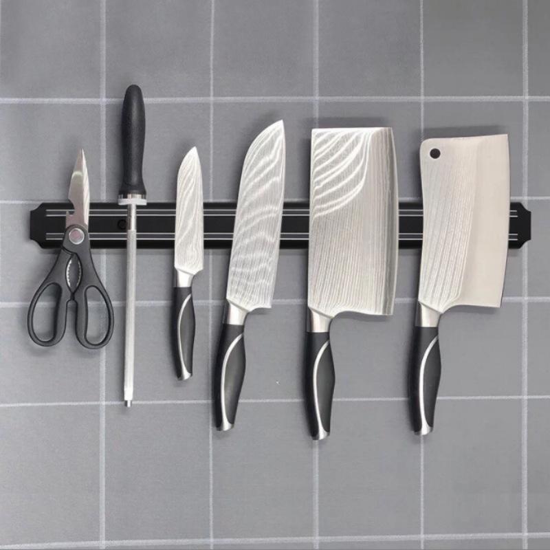 Magnetic Wall Mounted Knife Holder Storage Rack for Kitchen Utensils Tools Warehouse Organizer