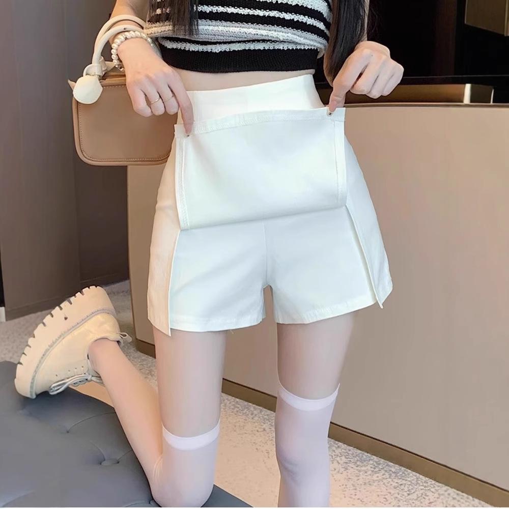 

Women s High Waist A-line Booty Shorts - Petite Elastic Tight Anti-Exposure Skirt Leggings Extra Small белый
