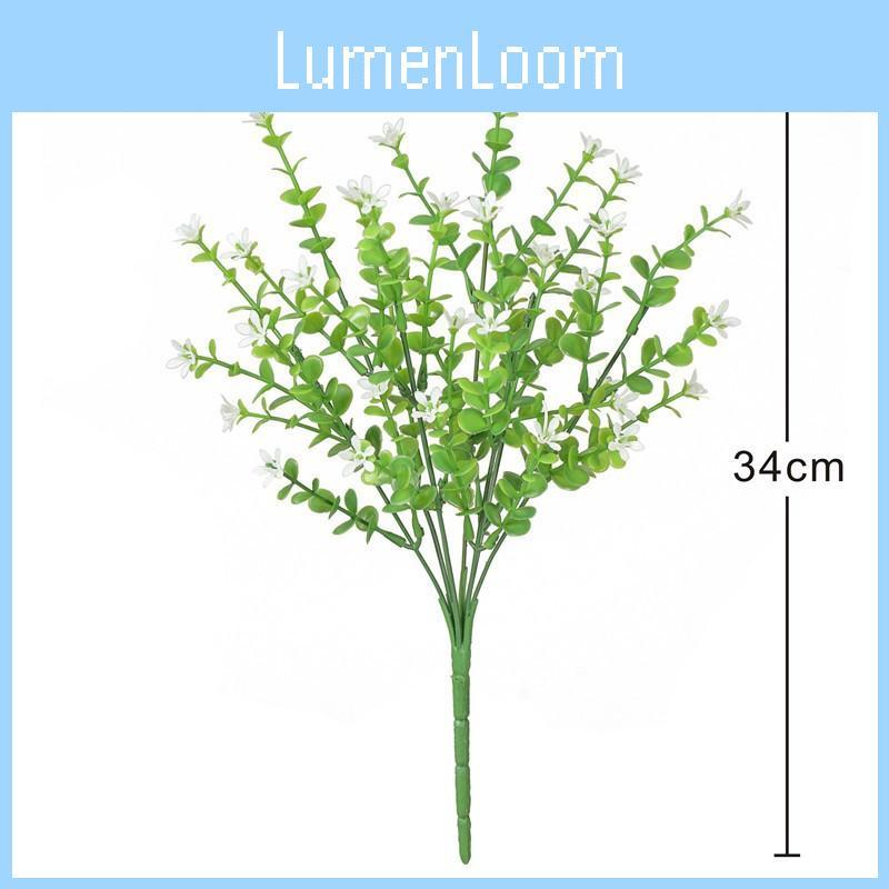 Eucalyptus Smith Robusta Plant With Plastic Flowers For Indoor Decor Home