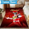 Custom Name Ranger Hero Pose Rug for Living Room, Game Rooms, Office, Bedroom, Floor Mat Playful Design, fan gifts Christmas decor