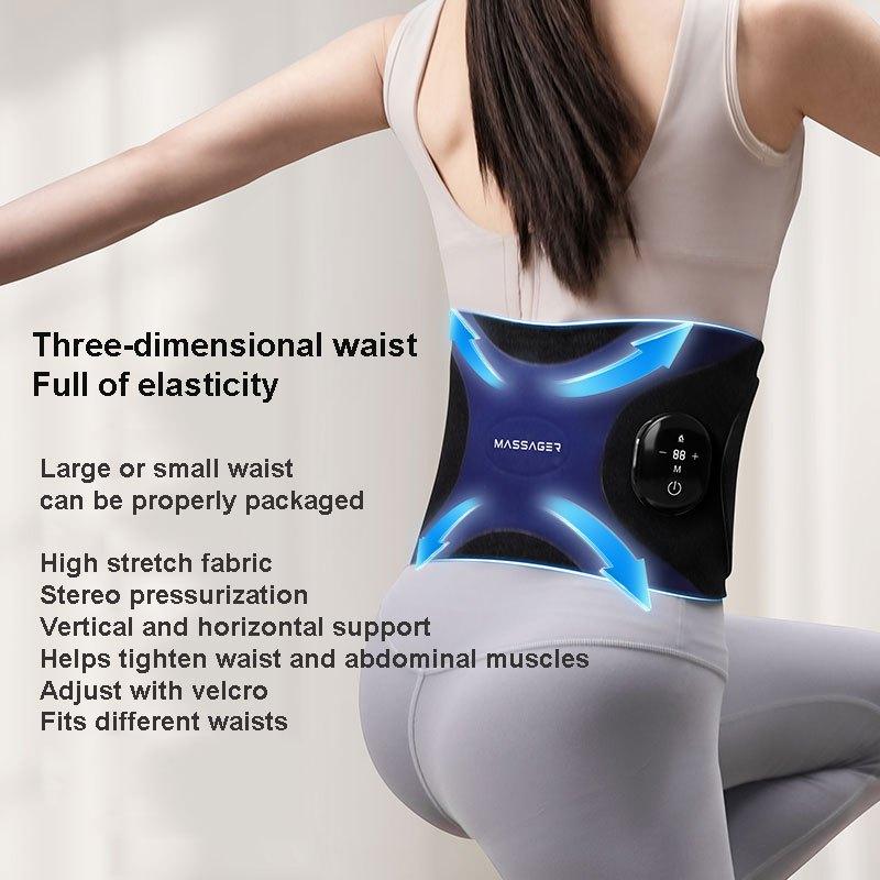 EMS Waist Massager Pulse Slimming Belt with Micro-current Assisted Exercise Hot Compress for Body Shaping