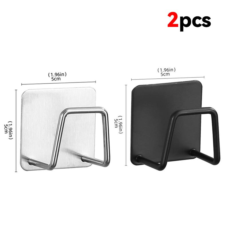 Stainless Steel Kitchen Sink Sponge Holder Self Adhesive Drain Rack Storage Organizer Wall Mounted Kitchen Gadget