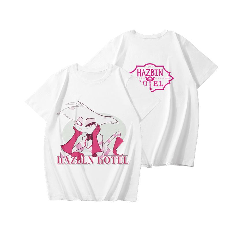 5 barev Hazbin Hotel Tričko Hip Hop Muži Ženy Anime Tisk Top Trička Harajuku Trička Módní Letní tričko