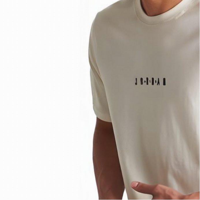 Jordan T Shirts Men's White Crew Neck Moderate Straight Fit DM3182-110
