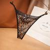 Leopard Print Lace Thong - Sexy, Seductive, and Hollowed-Out Women's Lingerie