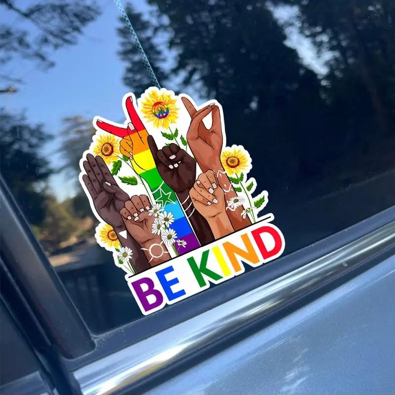 JT25# Hand Talking LGBTQ+ Gay Les Pride ASL Stickers Decals Waterproof Decoration Car Stickers