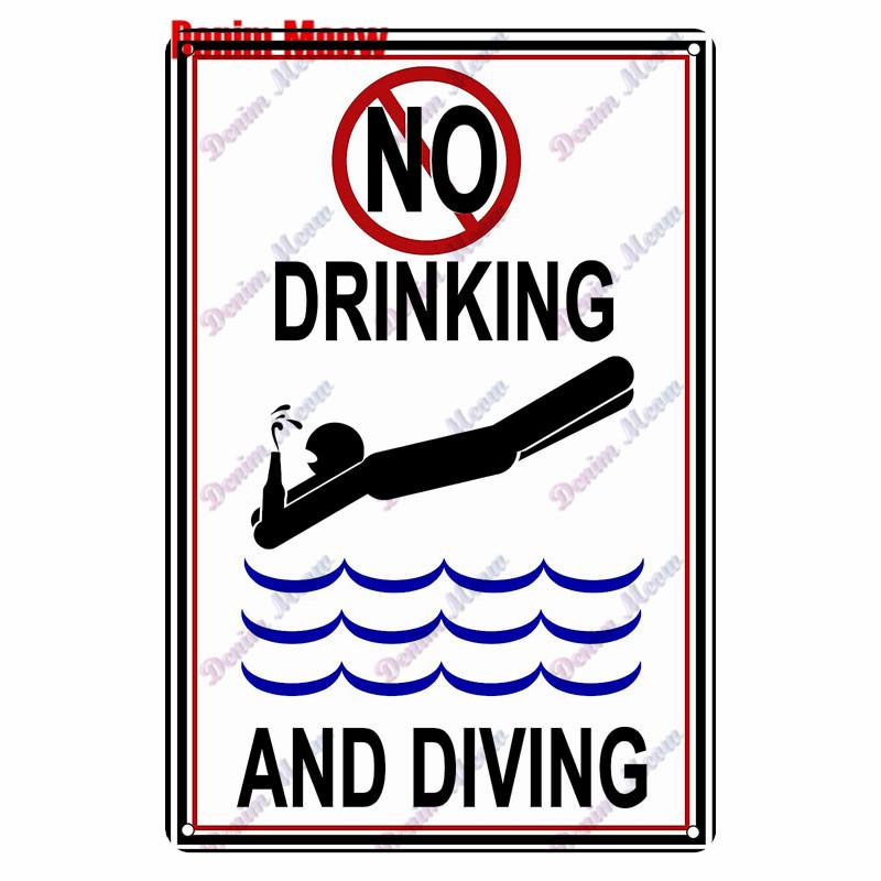 Retro Pool Rules Metal Sign Tin, Vintage Summer Swim Happy Place Plates, Wall Sign, Bar & Grill, Pub Decor, WY51