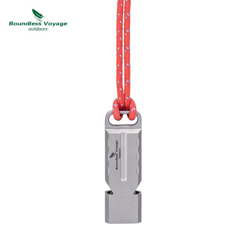Titanium Dual-Port Survival Whistle Outdoor Emergency Hiking Camping Bird Training Waterproof Corrosion Resistant 120dB