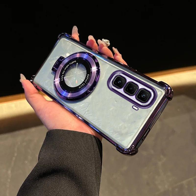 For Infinix Note50Pro Deksel Luksus Plating Stativ Støtsikkert Gjennomsiktig Deksel For lnfinix Hot50ProPlus 50i 40Pro 50S smart10 9 8 SPARKGo