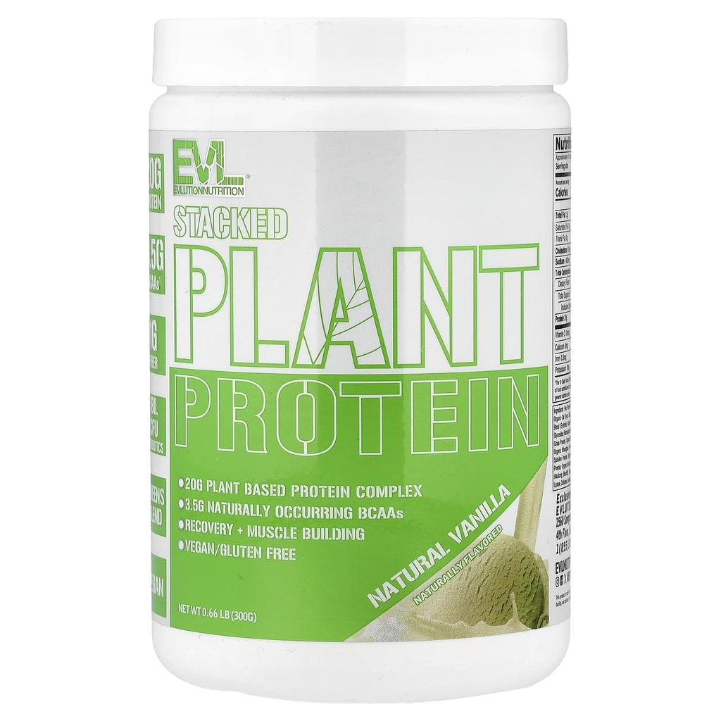 EVLution Nutrition, Stacked Plant Protein, Natural Vanilla, 300g (0.66lb)