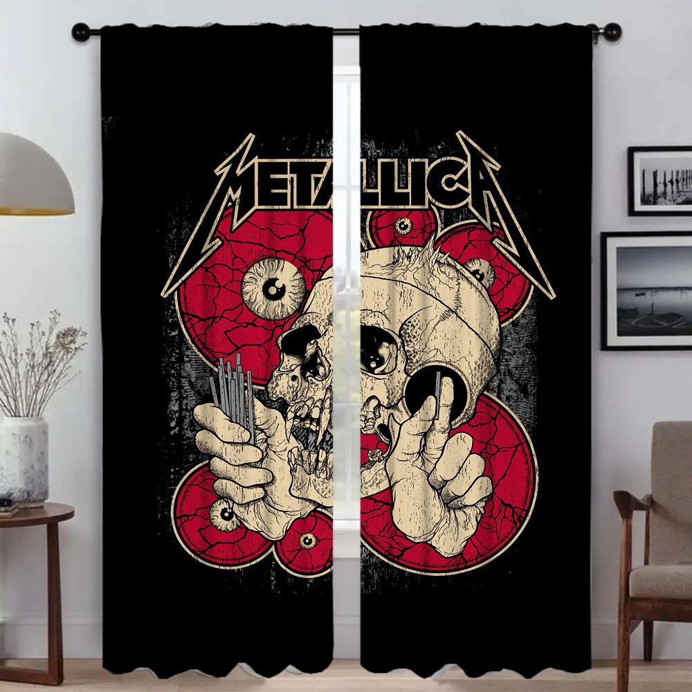 Blackout Curtains 2 Pieces M-MetallicaS Anti-mosquito Curtains for Living Room Curtain Shades Tulle for Bedroom Partition Camera