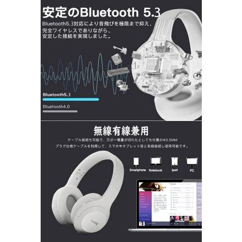 Picun Wireless Over-Ear Headphones, Upgraded Bluetooth V5.3 HiFi Stereo, Closed-Back, Deep Bass, No Delay, Lightweight, Foldable, 40mm HD Driver Unit,