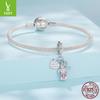Pink Love Guardian Angel Pendant Accessories Romantic Love S925 Sterling Silver Bracelet Beaded