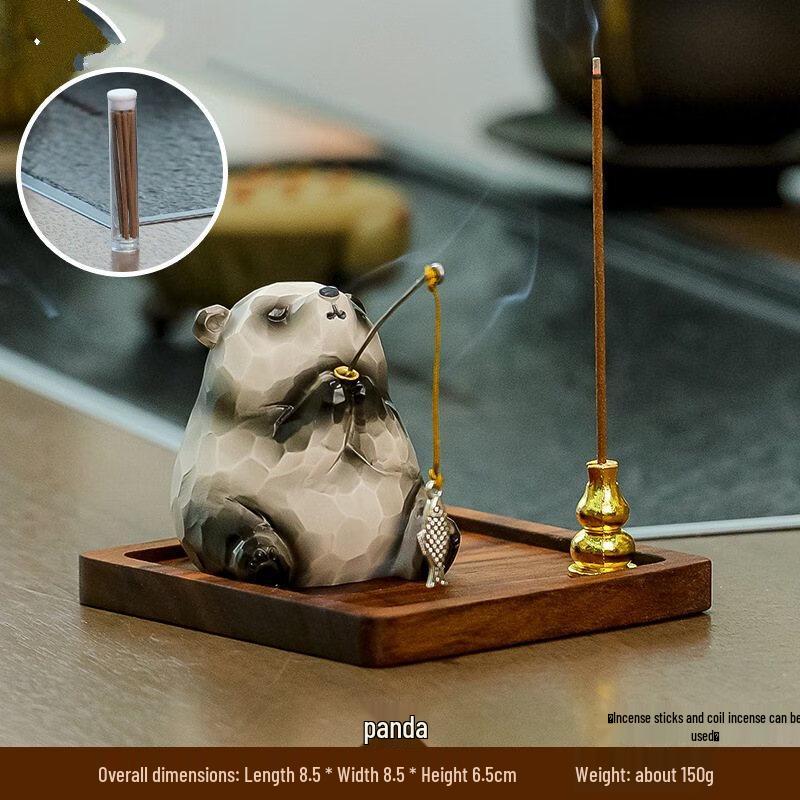 Cartoon Panda Desktop Incense Burner Ornament