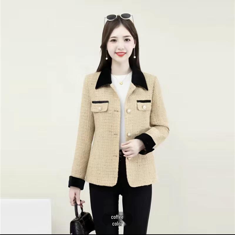 

2026 Spring/Autumn Elegant Fashion Outerwear for Girls—Slimming, Age-Reducing, Versatile for Middle-Aged and Elderly, Little Fragrance Style 6XL (160-170 jin)