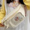 Chic Yellow Itabag With Transparent Pin Display Bags Fashion Crossbody Purse Waist Bag Chest Purses For Anime Fans  Yellow
