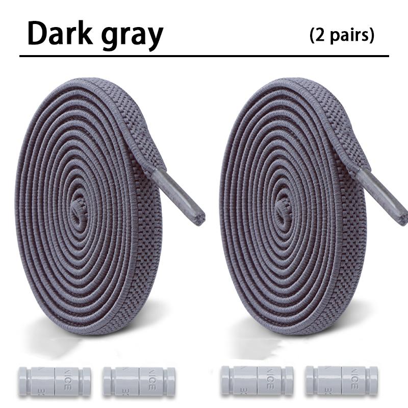

2Pair New Colorful Capsule Lock Shoelaces Without Ties Elastic Laces Sneakers No Tie Shoe Laces Kids Adult 0.6cm Flat Shoelace 100cm
