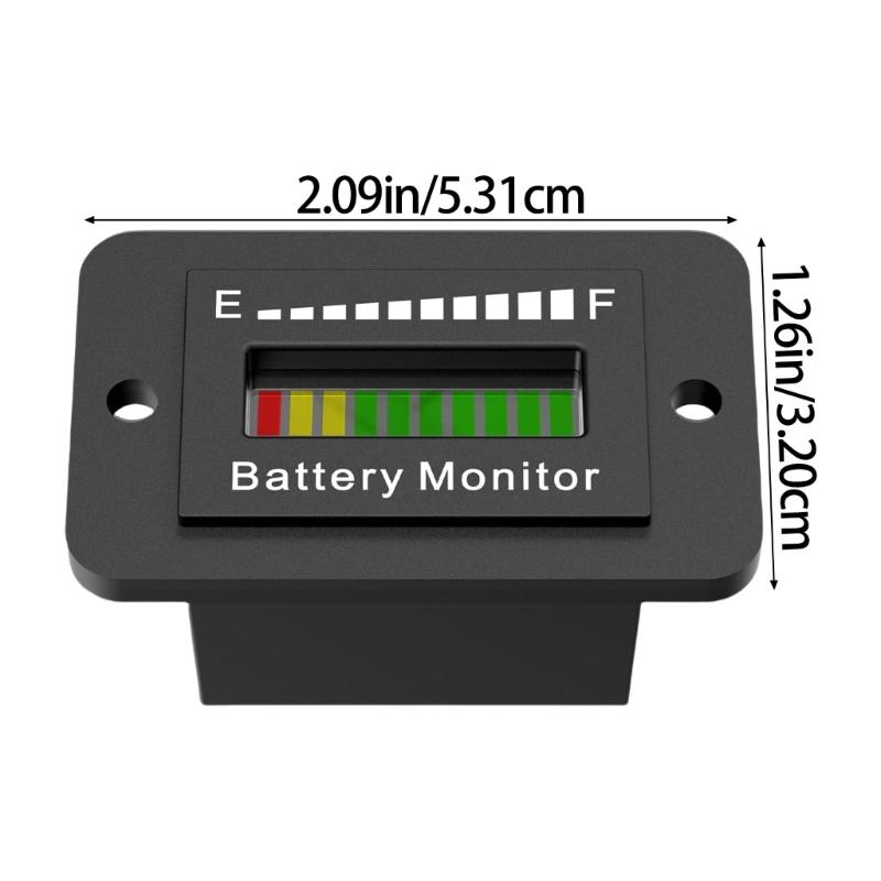 Golf Cart Battery Meter Leads Acid Voltages Indicator with LED Display Waterproof Battery Monitor Voltages Display