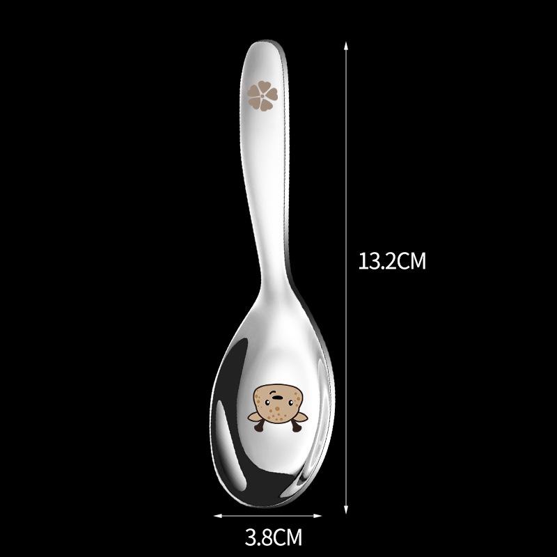 316 Stainless Steel Children's Spoon Fork for Eating and Drinking Soup Spoons Colorful Cartoon Dessert Spoons for Young Children