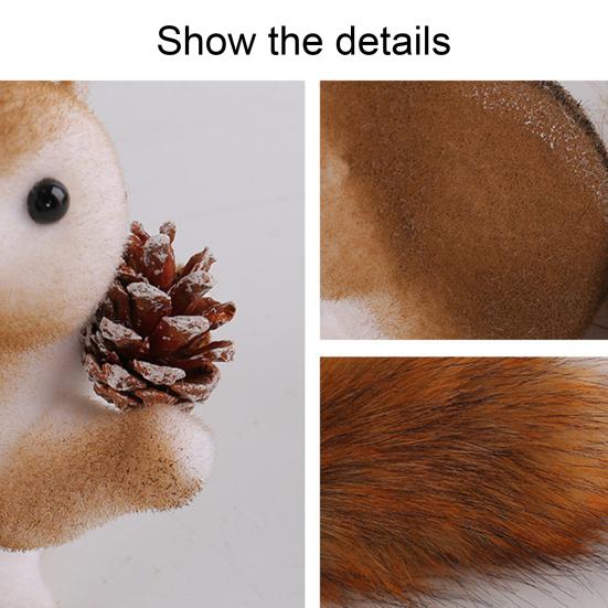 Artificial Squirrel Christmas Hanging Ornament Holiday Pendant Home Wall Decor Christmas Tree Decoration