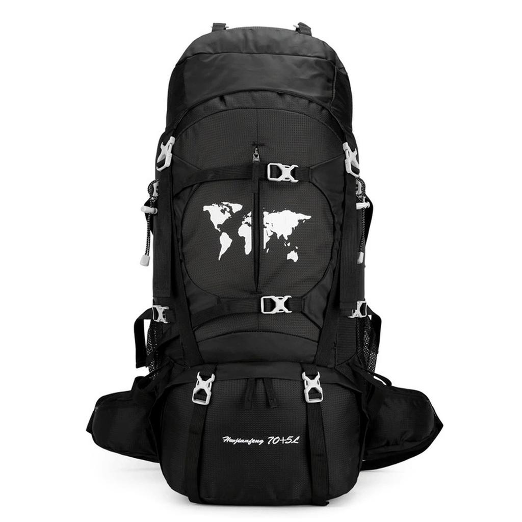 Outdoor Camping 75L Große Kapazität Bergsteigerrucksack Oxford-Gewebe Outdoor Wanderrucksack Reise Camping Standrucksack