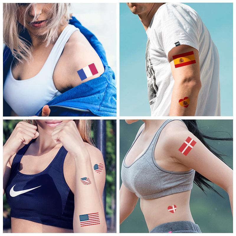5pcs Waterproof Eco Friendly Face Tattoo Stickers for Sports Events Cheerleading World Cup Theme