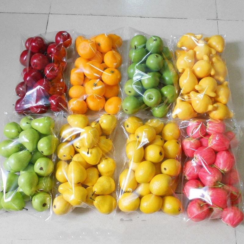 20Pcs / Set Simulation Fruit Model Props Fake Apple Pear Lemon Orange Photography Decoration Props Shopping Mall Festival Layout