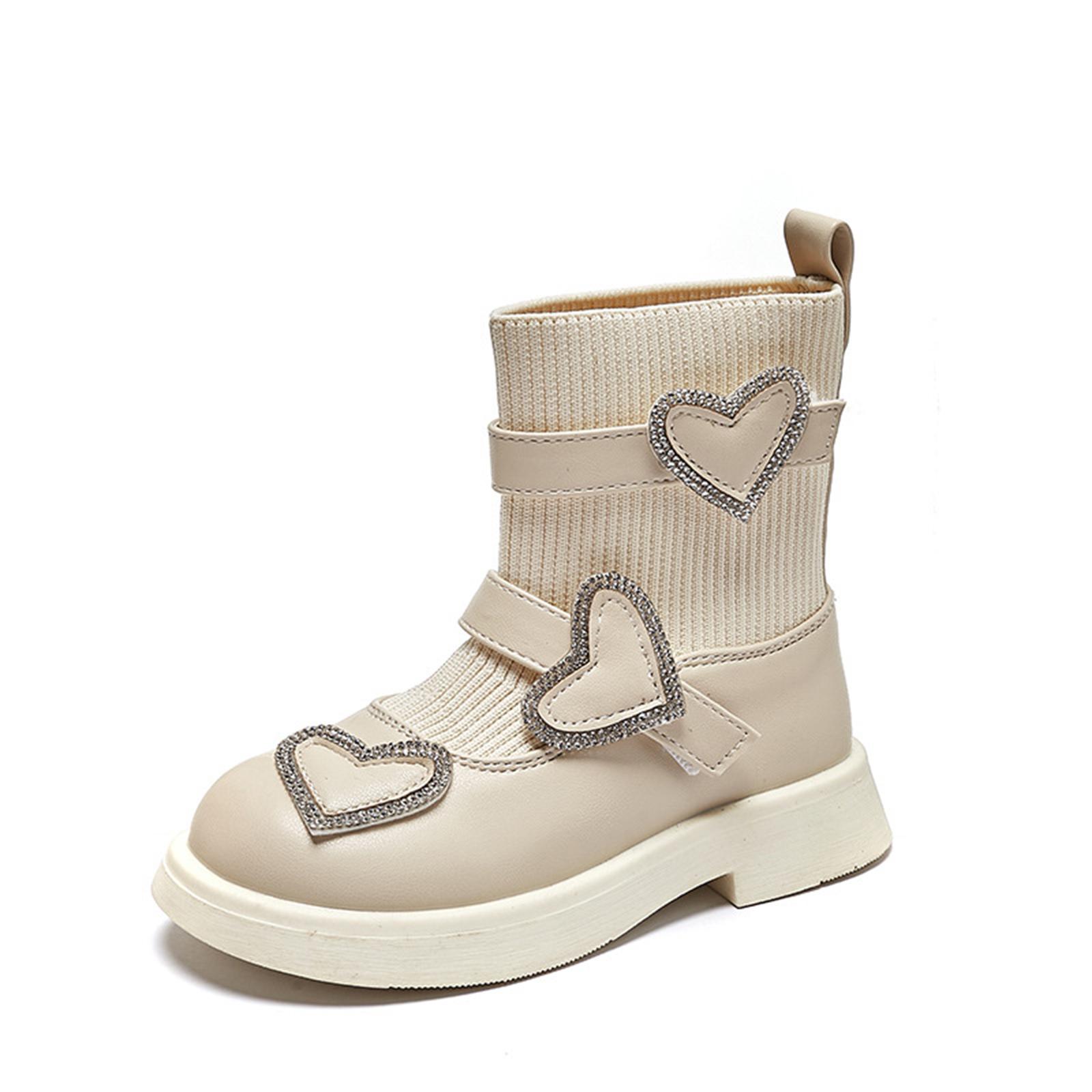 

Children s Boots, Single Boots, Knitted Breathable Elastic Socks, Boots, Short Boots 35 бежевий