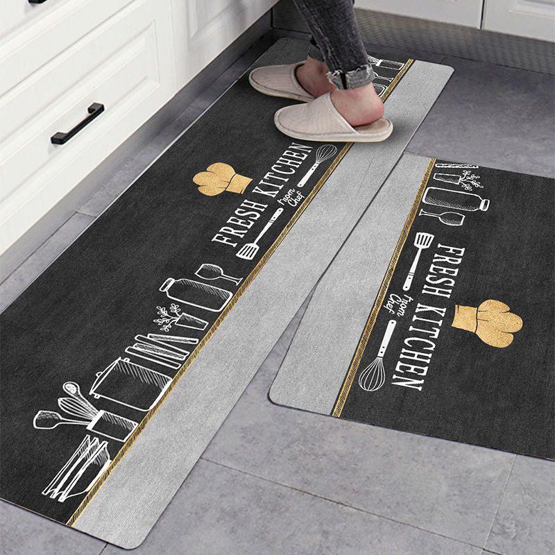 Kitchen Mat Absorbent Printed Kitchen Rugs Non-slip Area Mat Hallway Long Carpets for Living Room Bedroom Entrance Doormat Bath