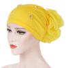 Muslim Women Faux Pearl Flower Hat Hijab Hair Loss Head Scarf Turban Cap Wrap