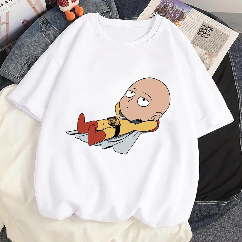 Anime One Punch Man Hrdina Saitama Oppai Potištěné Tričko Léto Dámské Ležérní Krátký Rukáv Streetwear Trička Harajuku Trička Topy