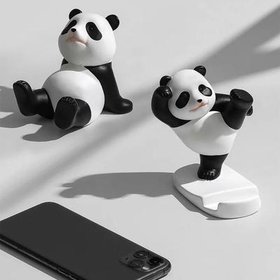 Bracket Stands Panda Mobile Phone Holder Panda Figurines Plastic Phone Stand Holder Cartoon Creative Mobile Phone Bracket