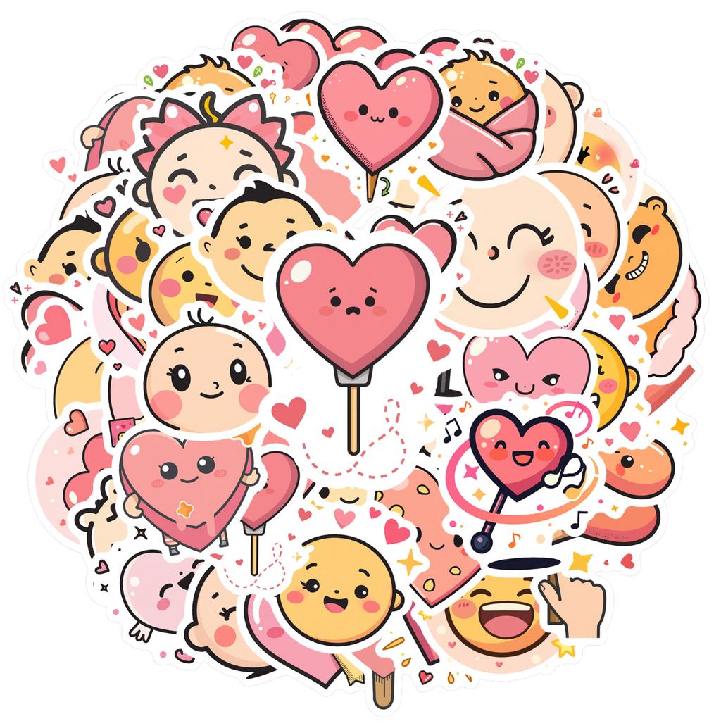 Playful Cute Faces Decals Whimsical Emotions Teacher Reward Stickers Stickers For Phone Fridge Car Sticker