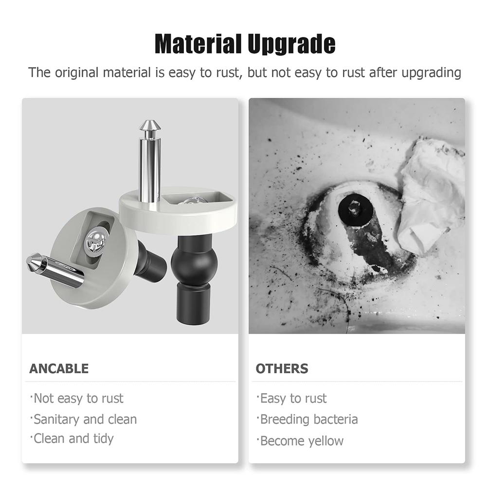Boulons et vis pour abattant de toilette, fixations de charnière supérieure à dégagement rapide, écrou supérieur en caoutchouc extensible, vis, kit de remplacement universel pour abattant de toilette
