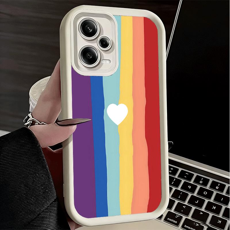 Rainbow Gradient Love Desgin Soft Phone Case for Xiaomi Poco X7 X6 X5 Pro X4 Gt X3 F7 Ultra M8 M7 Redmi 15C 15 14C 13 13C 12 12C