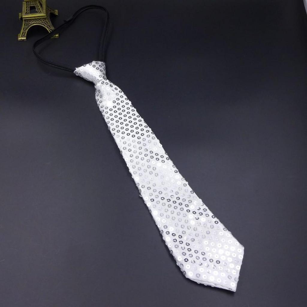 [Xiang Ru] One-touch Necktie, Can Be Put On In 5 Seconds, Plain, Approximately 8cm Wide, for Men, Women, Children, Boys, Girls, Sequined, Sparkly,