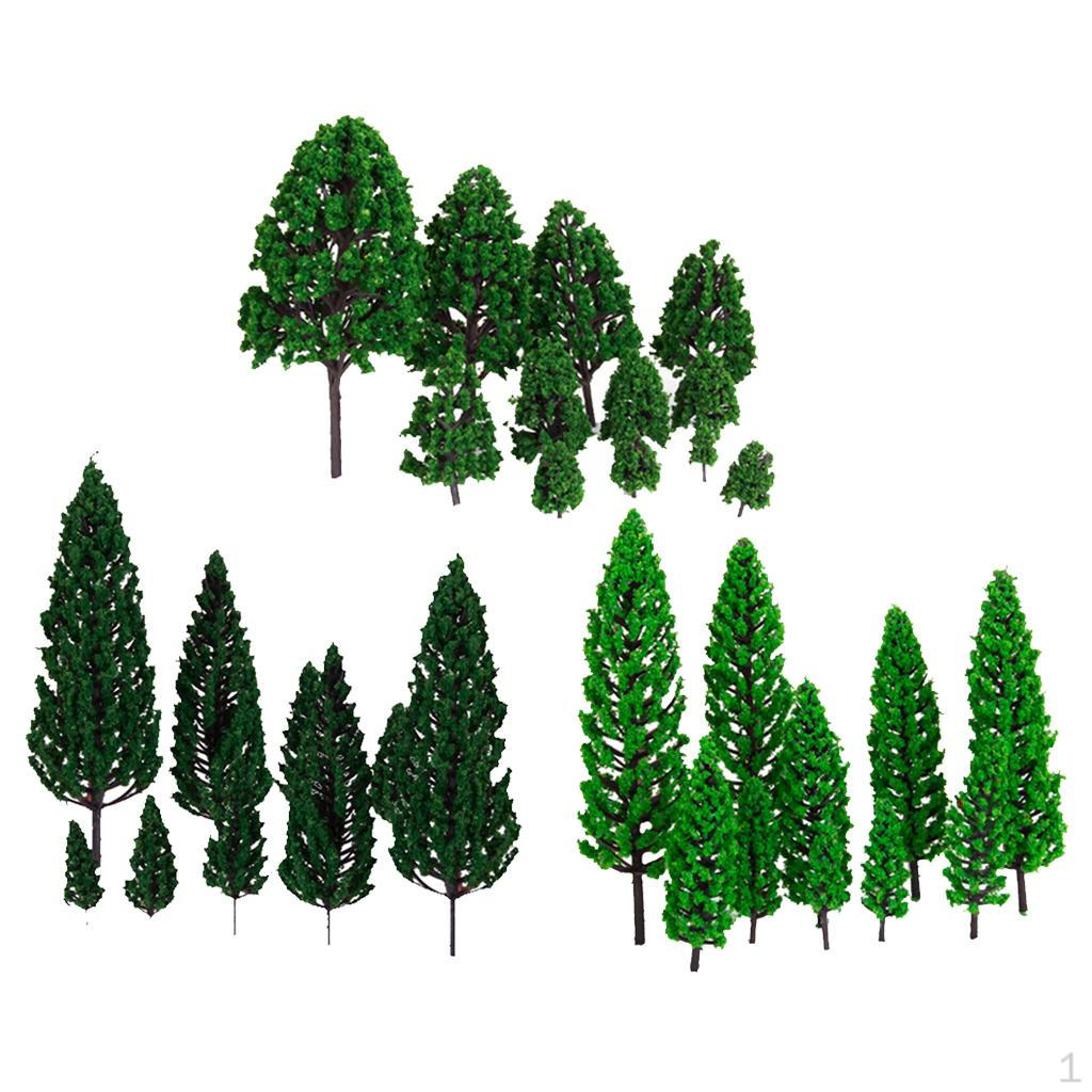 32Pcs Green Train Set Scenery Landscape Model Tree /50
