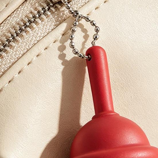 Plunger Shaped Clicker Fidget Keychain, 3D Printed Decompression Toy, Novelty Stress Relief Sensory Toy for Kids Adults