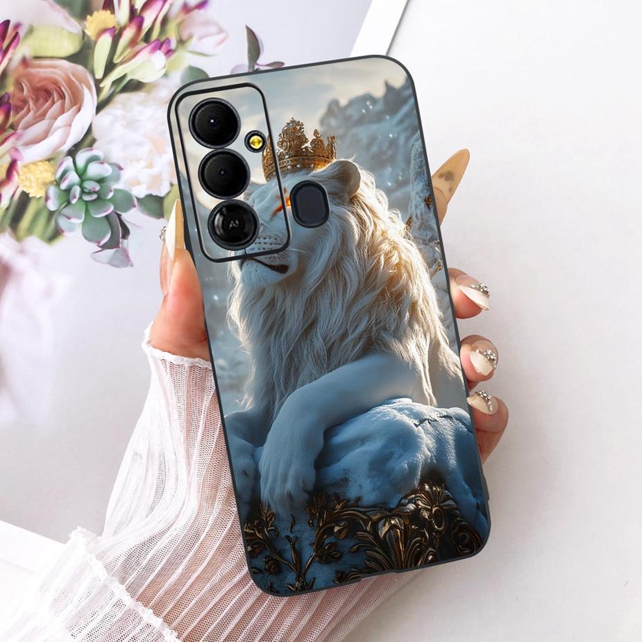 For Tecno Pop 6 GO Case BE6j Cute Bow Flowers Painted Cover Soft TPU Phone Case For Tecno Pop 6 Pro BE8 Pop6 GO Back Cover Coque
