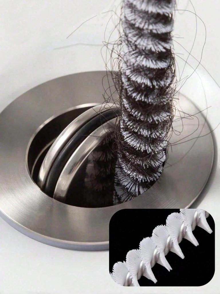 Drain Cleaning Tool Includes Flexible Drain Remover And Brush, Hair Clog Remover For Sink, Shower, And Bathtub, Effectively Captures Hair