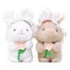Fluffy Keychain Bunny With Cute Flower Holding Design Perfect For Animal Gifts Lovers