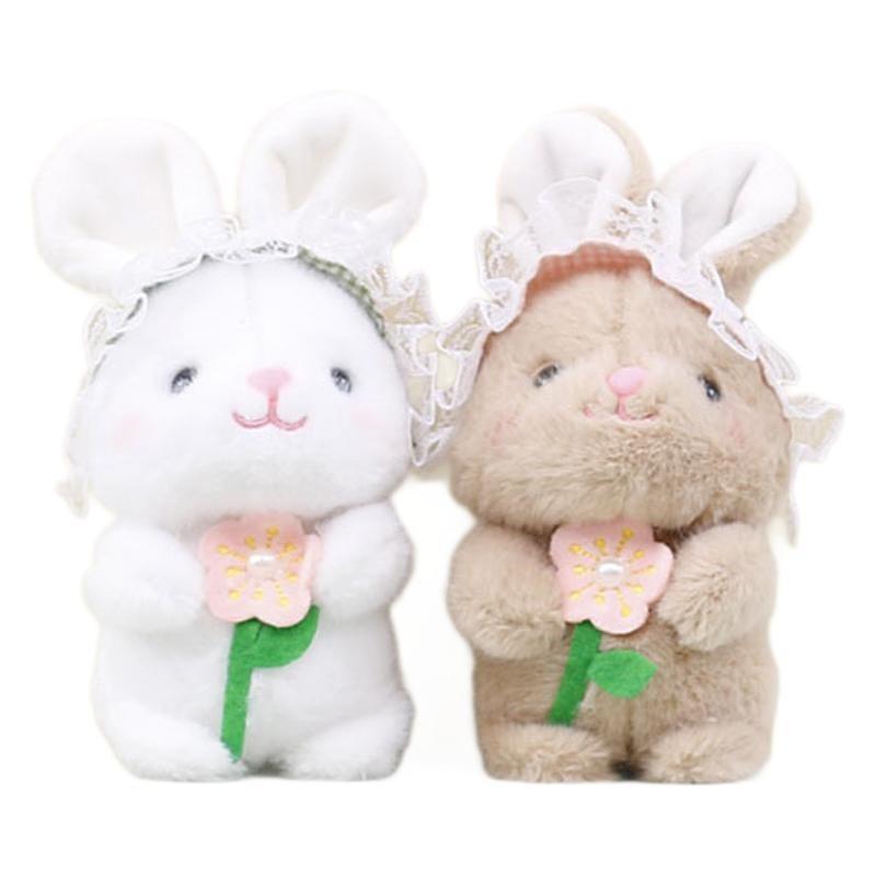 Fluffy Keychain Bunny With Cute Flower Holding Design Perfect For Animal Gifts Lovers