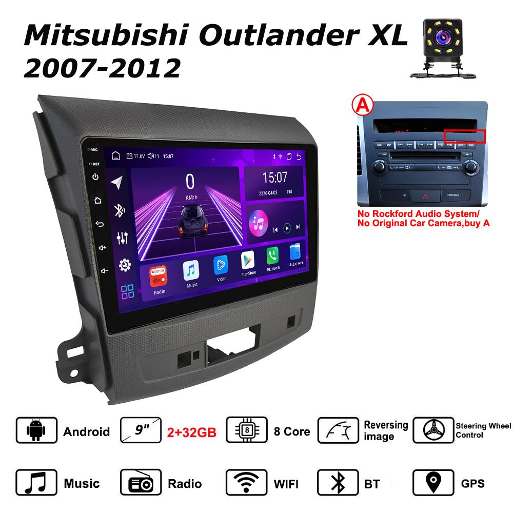 Android Car-Play Car Radio For Mitsubishi Outlander XL 2007-2012 Multimedia Player Head Unit Stereo GPS Navigation BT WIFI,8 CORE ,2+32GB