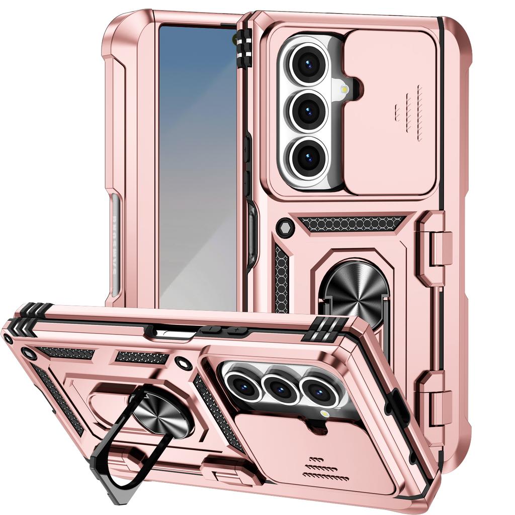 For Samsung Z Fold 7 Fold7 Case Car Magnetic Ring Stand Slide Camera Armor Shockproof Cover For Samsung Galaxy Z Fold 7 Funda