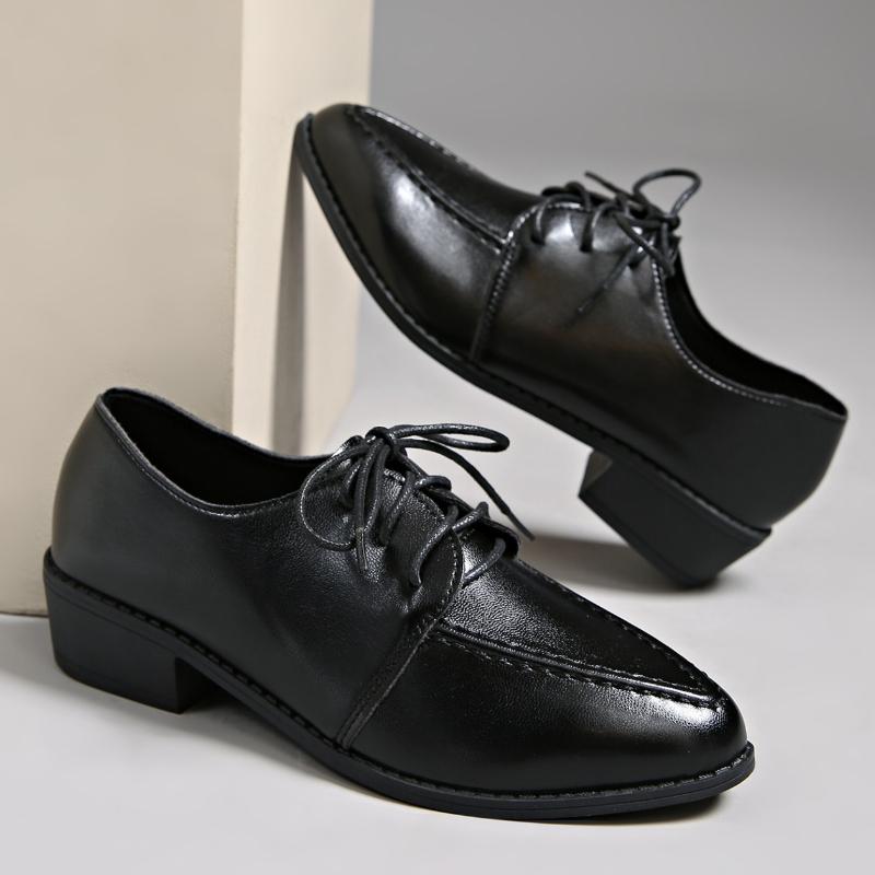 2026 New Elegant Patent Leather Dress Shoes for Women Spring Summer Fashion Pointed Toe Thick Heels Single Shoes Plus Size